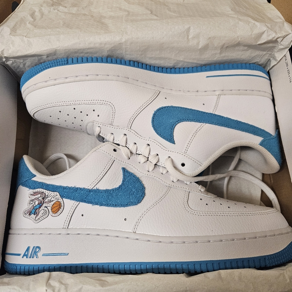 2021 Space Jam x Nike Air Force 1 '07 Low 'Hare' w/ Blue Swoosh